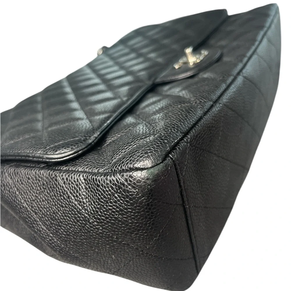 Chanel caviar quilted single flap maxi